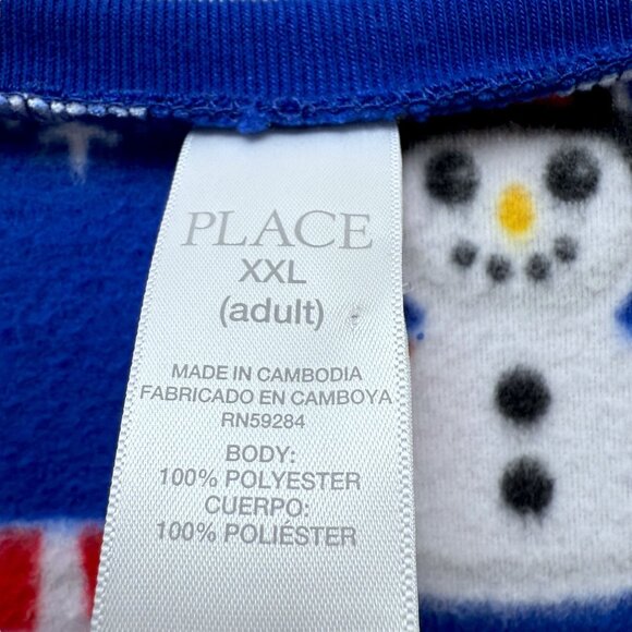 NEW Christmas Fleece Top XXL Unisex Blue Holiday Santa Long Sleeve Pullover - Picture 8 of 8